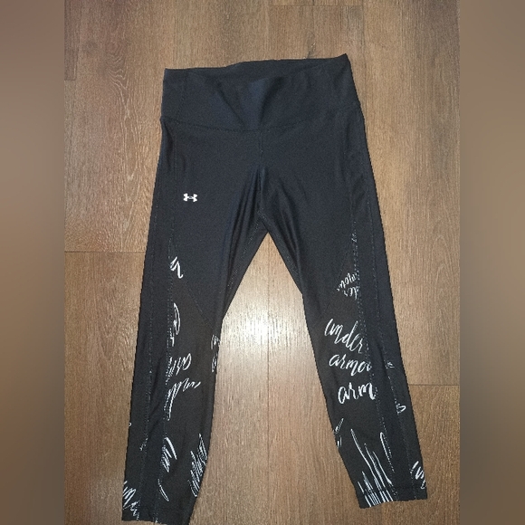 Under Armour Ladies Graphic Text Compression Leggings (Size Large) - Picture 3 of 6